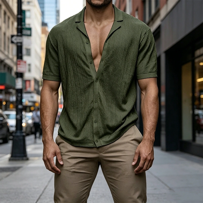 Mivanity Breathable Button Down Knit Shirts
