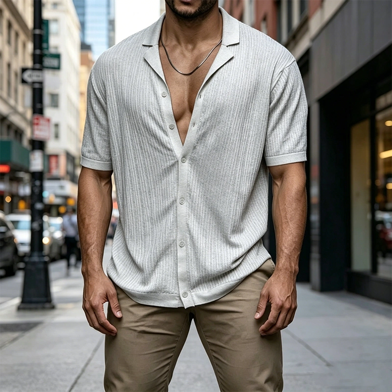 Mivanity Breathable Button Down Knit Shirts