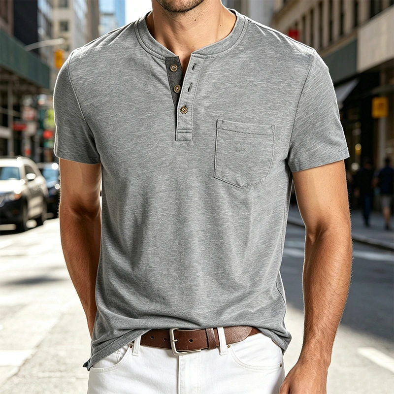 Mivanity Casual Basic Henley Shirts