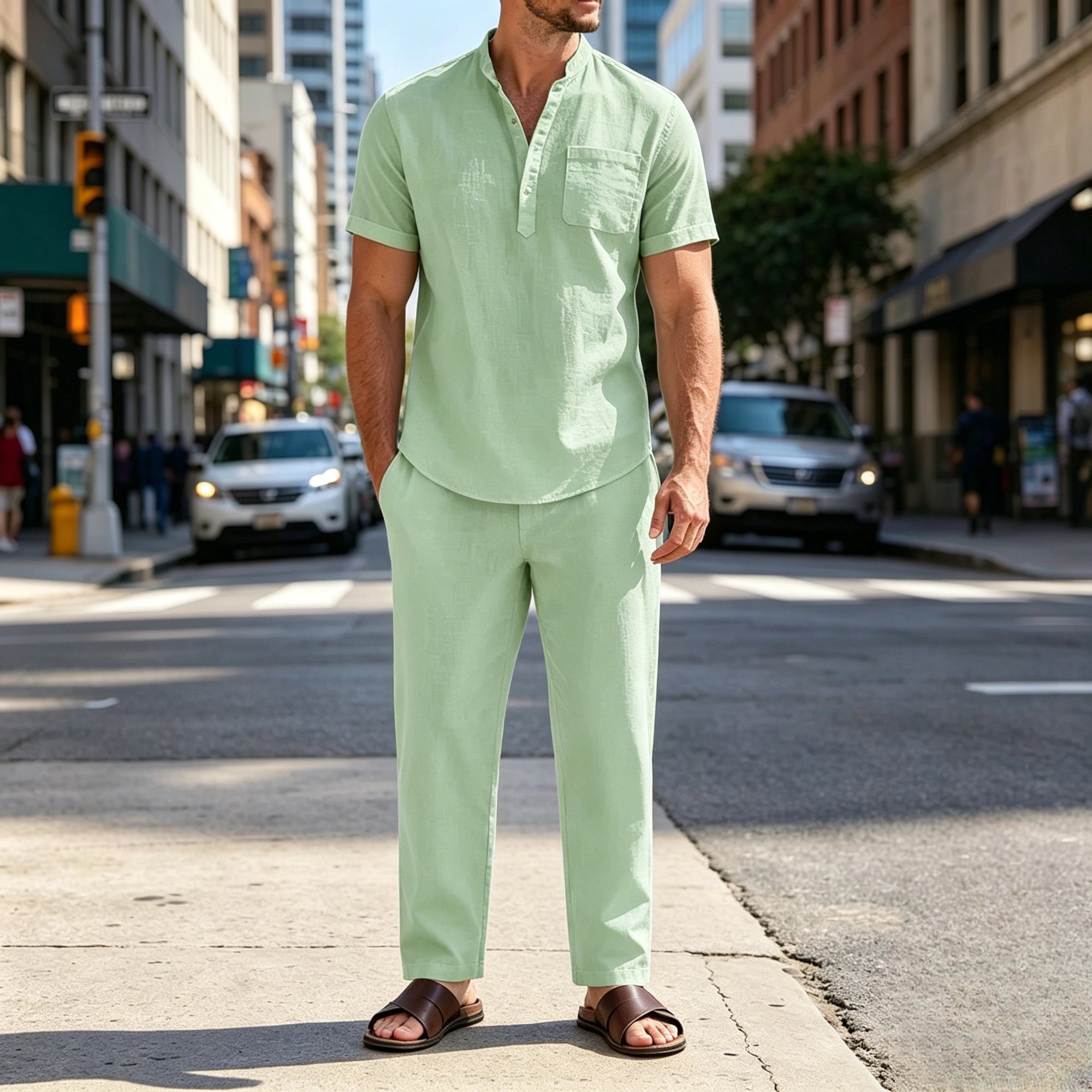 Mivanity Casual Beach Cotton Linen Sets