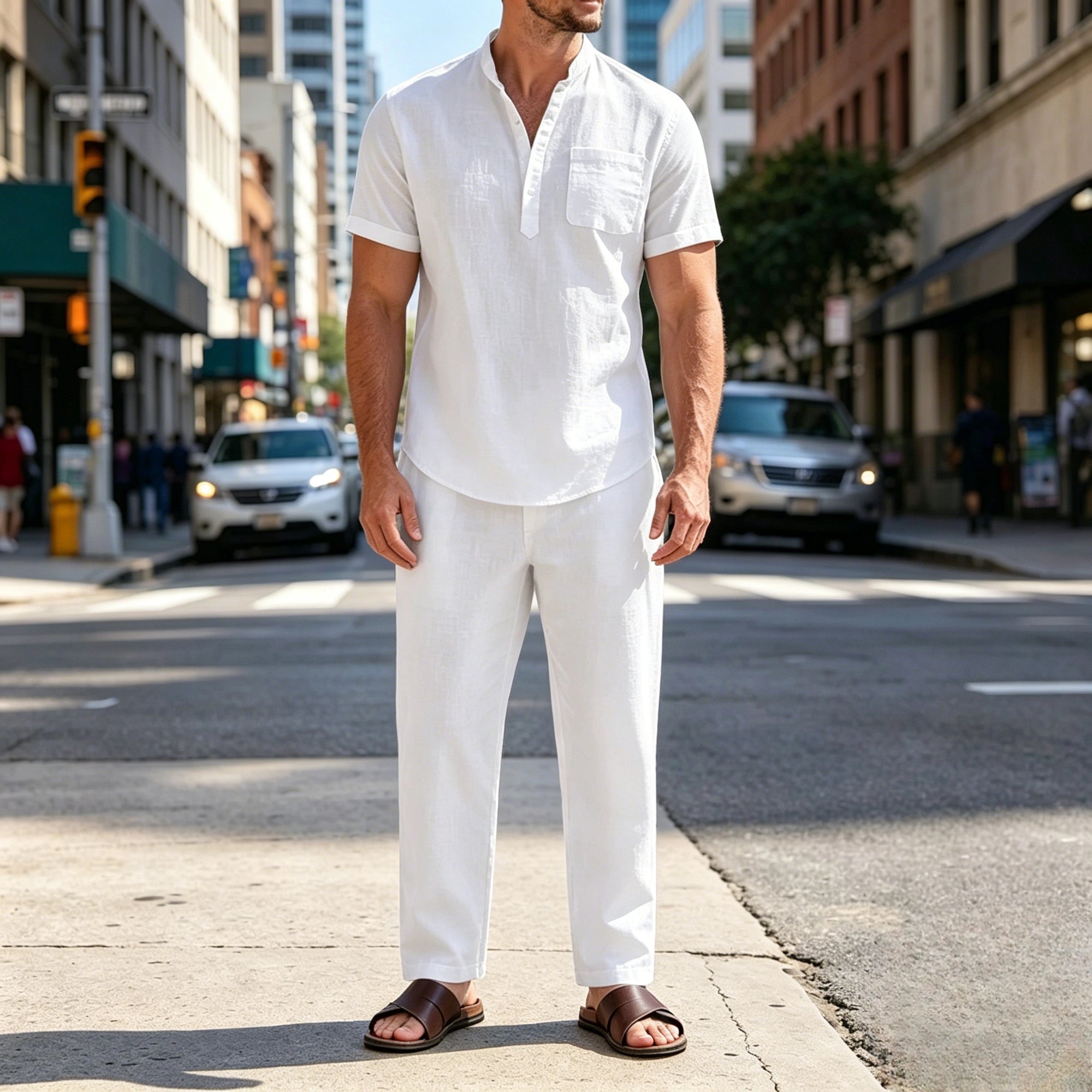 Mivanity Casual Beach Cotton Linen Sets