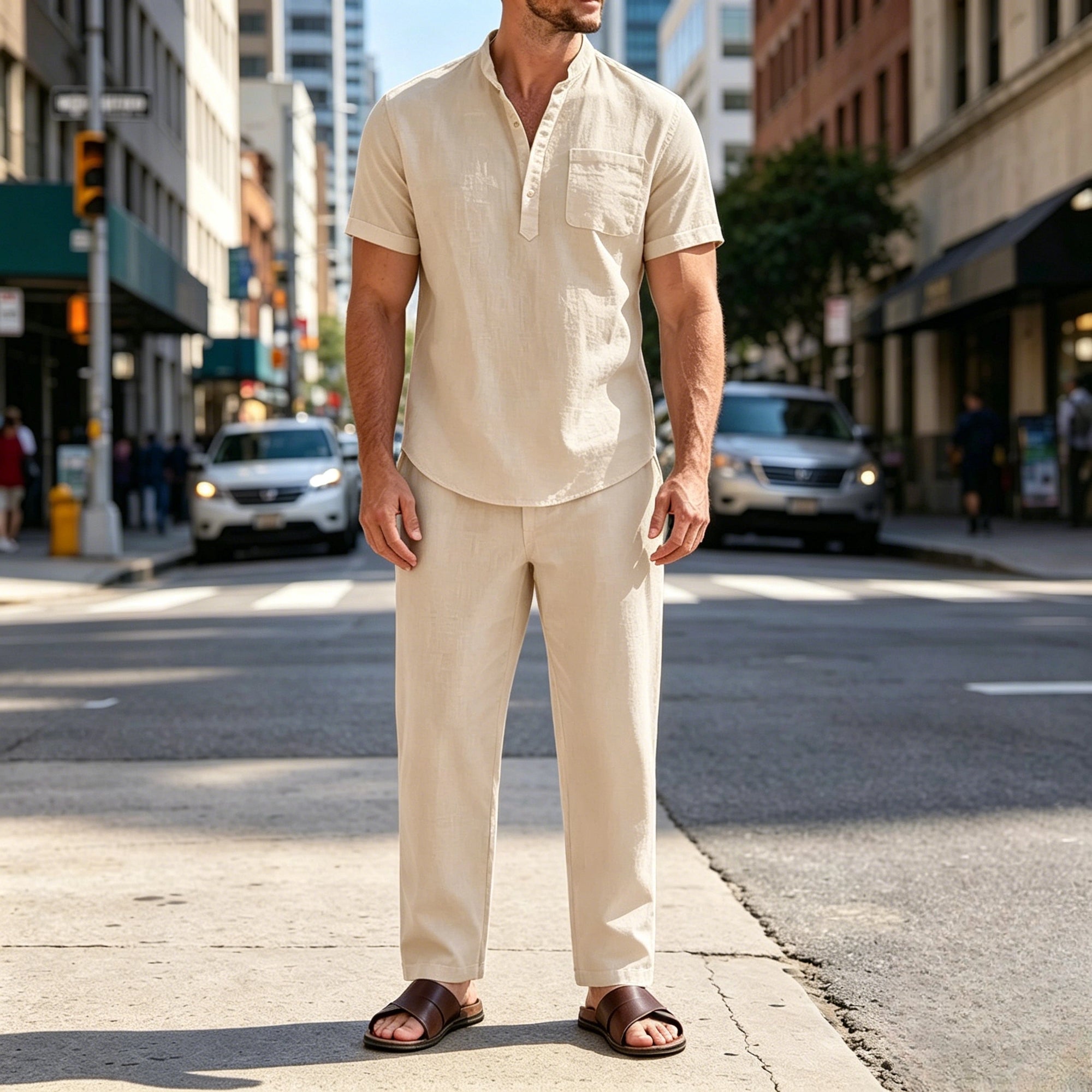 Mivanity Casual Beach Cotton Linen Sets