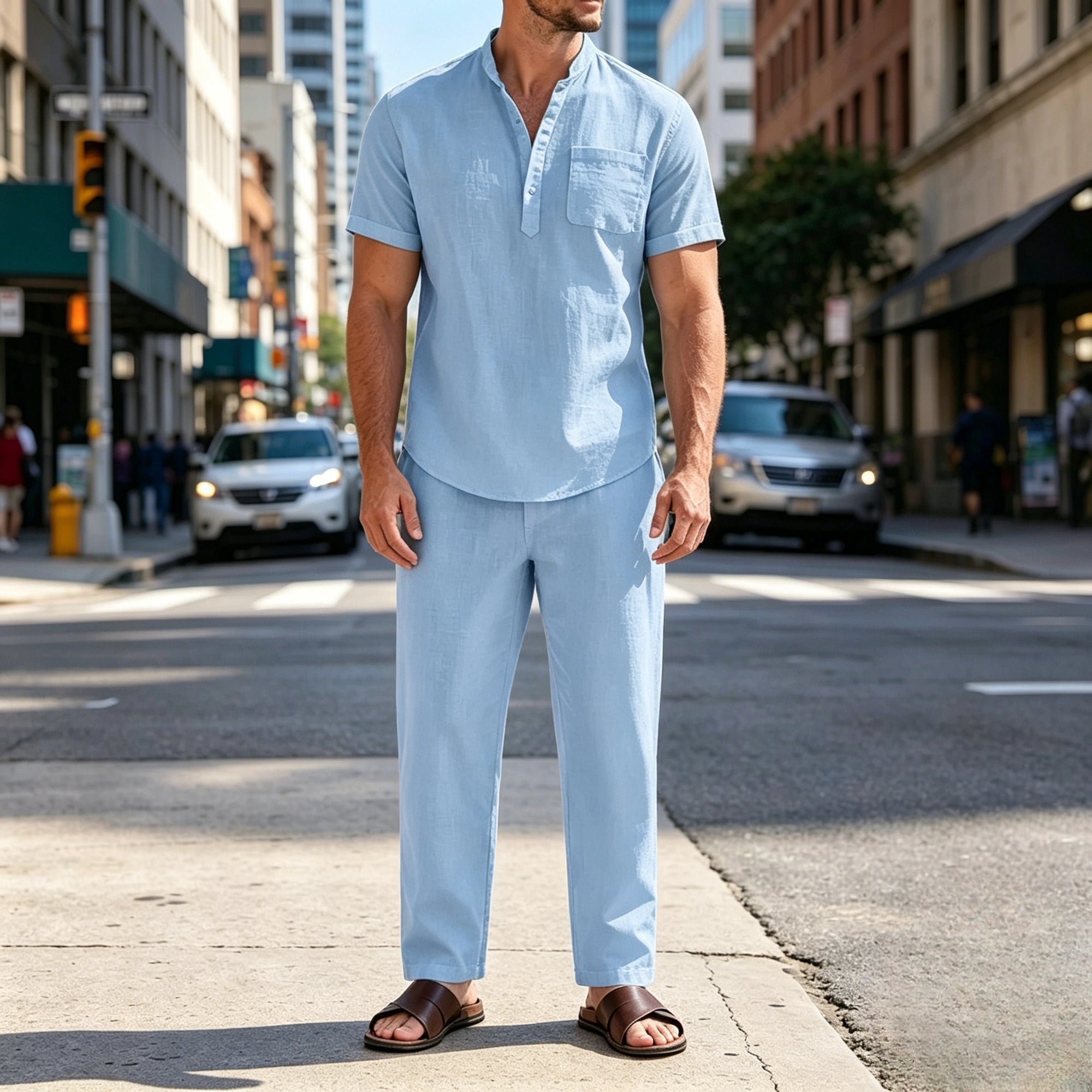 Mivanity Casual Beach Cotton Linen Sets