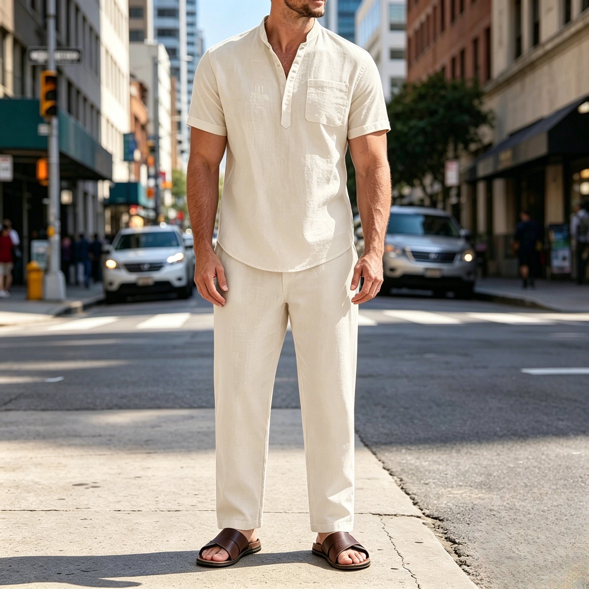 Mivanity Casual Beach Cotton Linen Sets