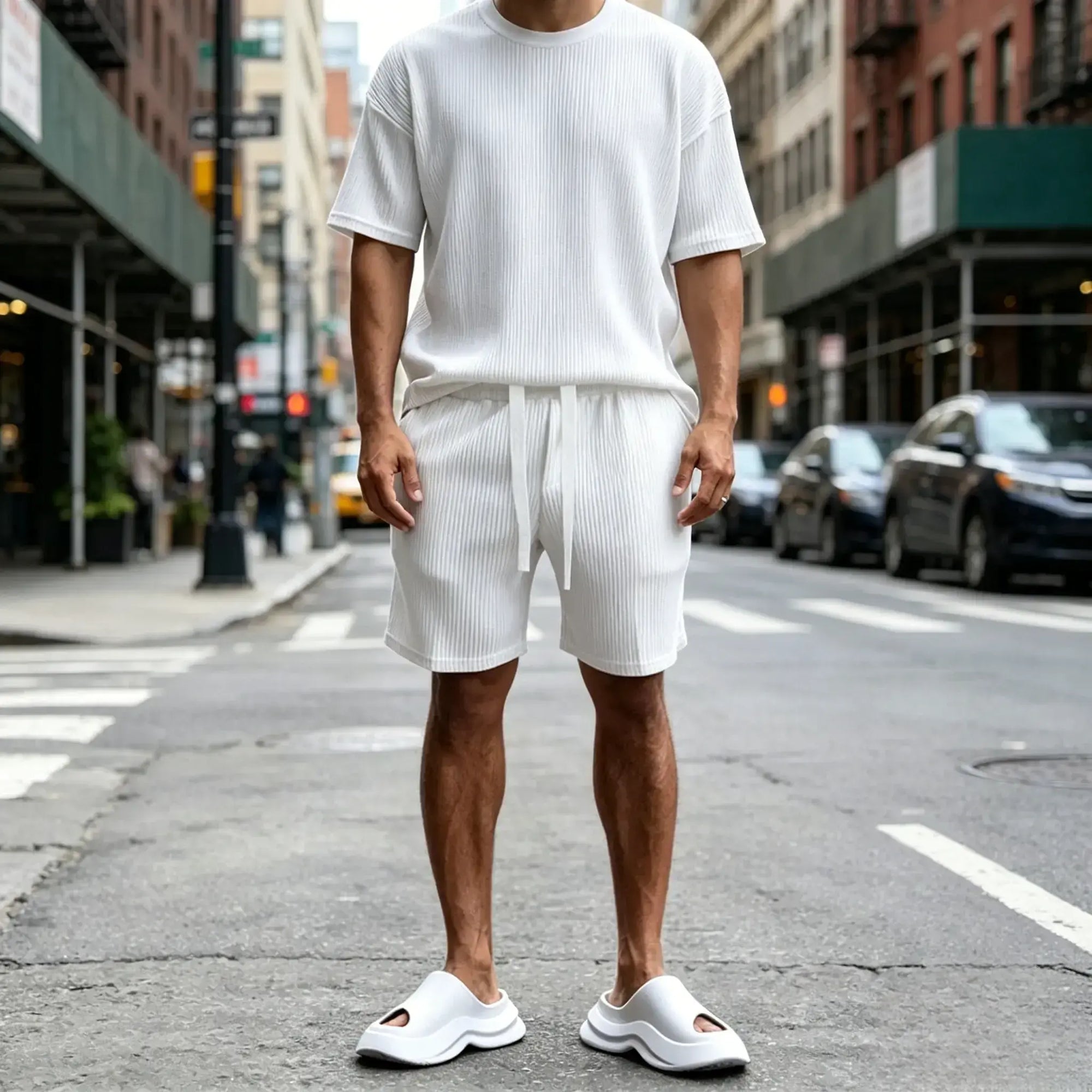 Mivanity Casual Breathable Pit Strip Tracksuit Sets