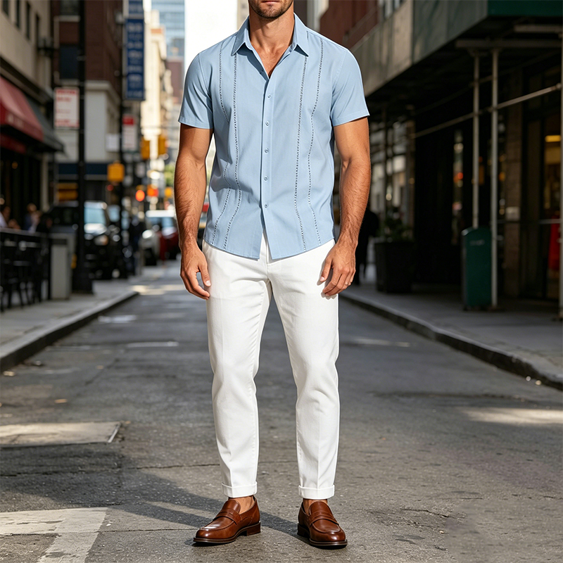 Mivanity Casual Button Down Cuban Guayabera Shirts