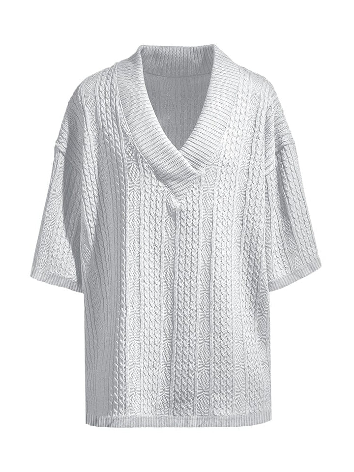 Mivanity Casual Cable Knit T-shirt Sets