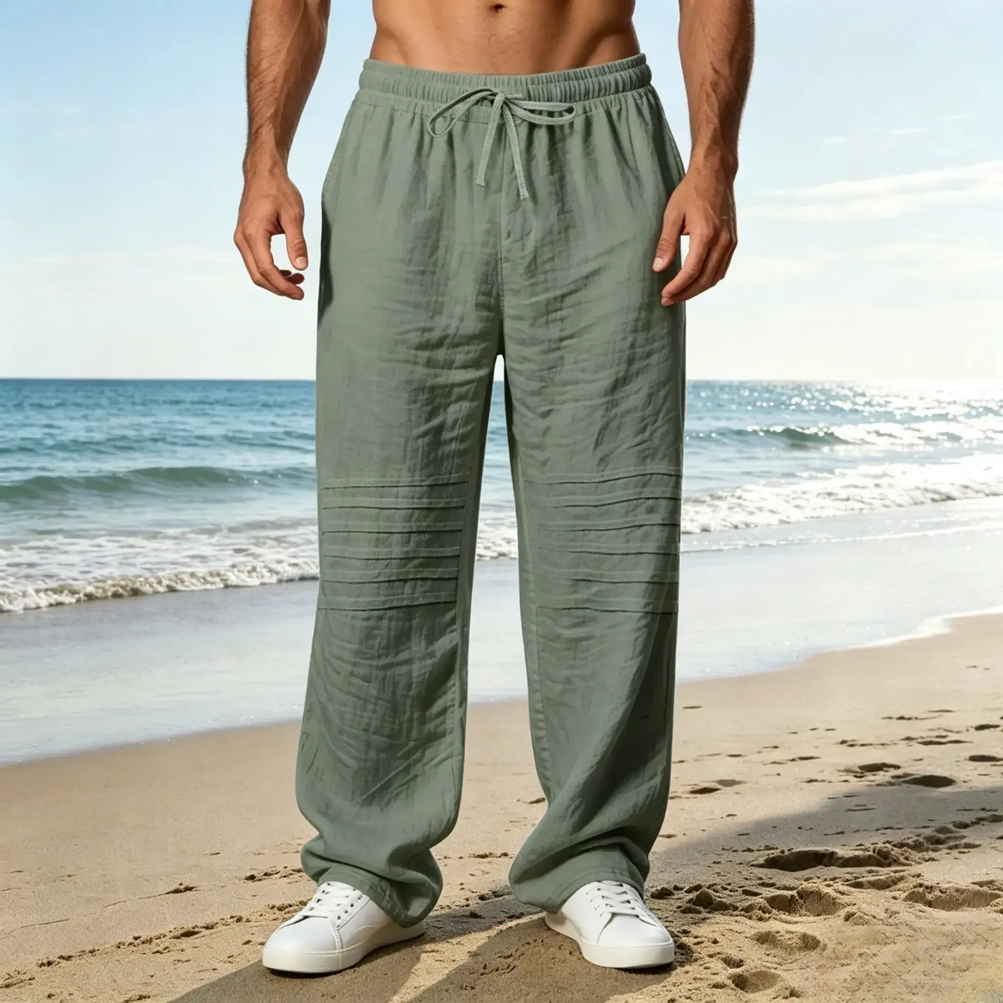 Mivanity Casual Cotton Drawstring Waist Pants