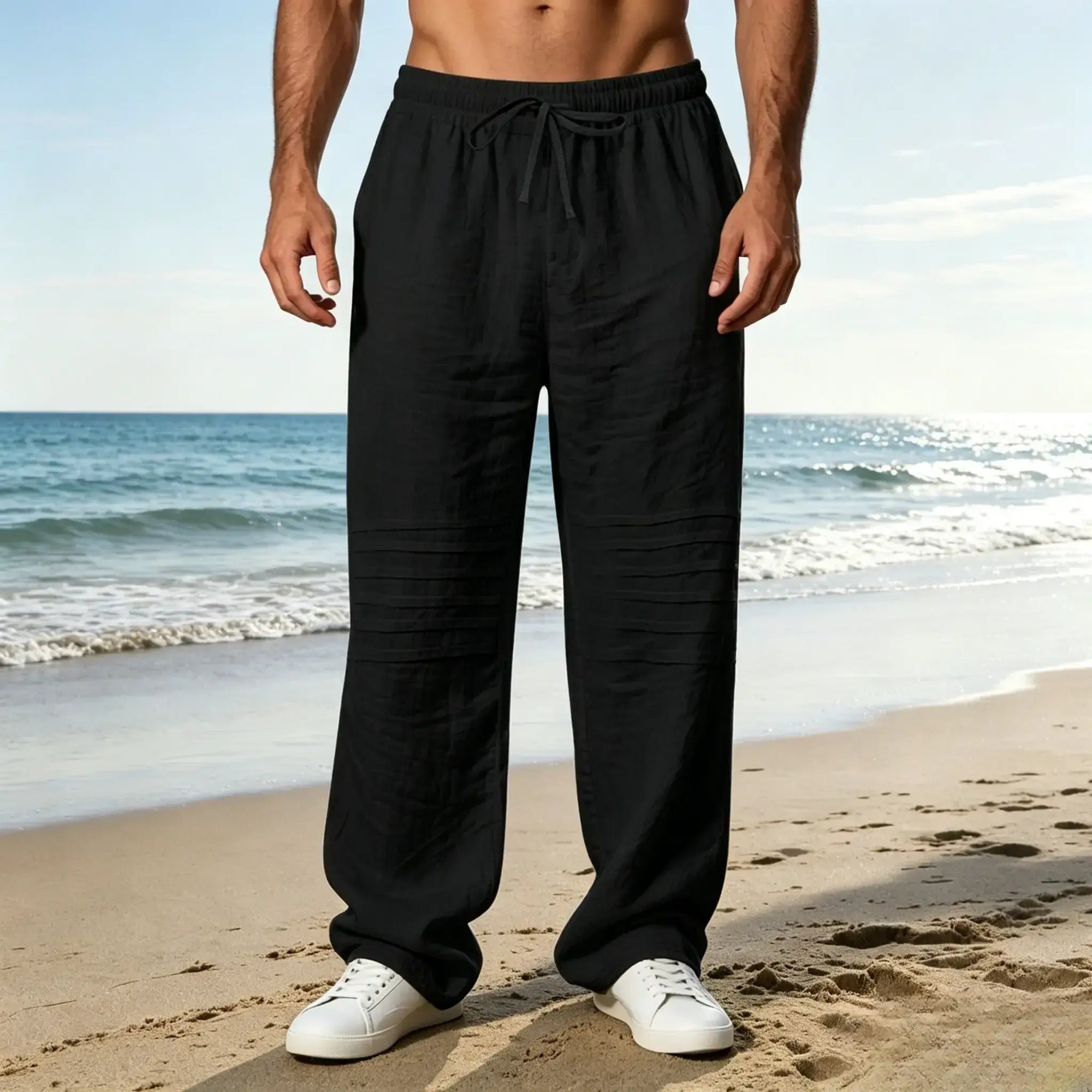 Mivanity Casual Cotton Drawstring Waist Pants