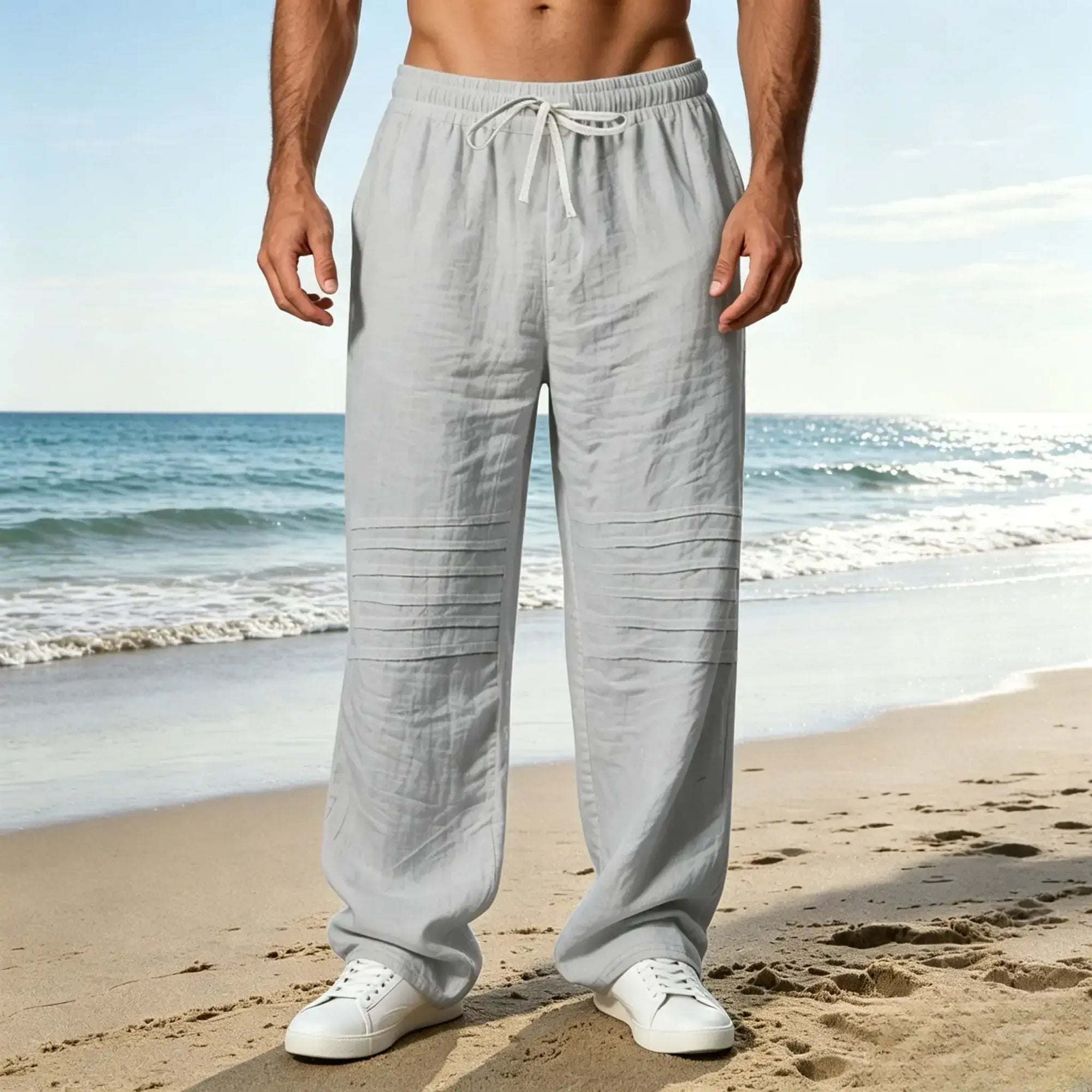 Mivanity Casual Cotton Drawstring Waist Pants