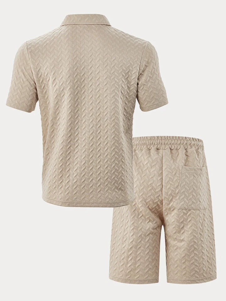 Mivanity Casual Jacquard Textured Matching Sets