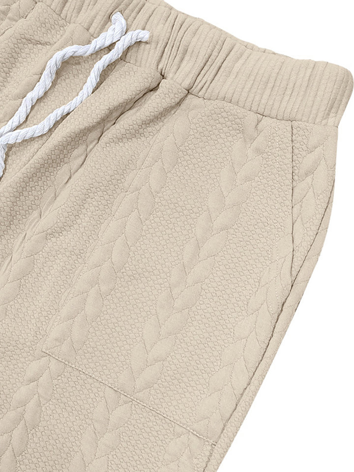 Mivanity Casual Loose Fit Jacquard Jogging Pants