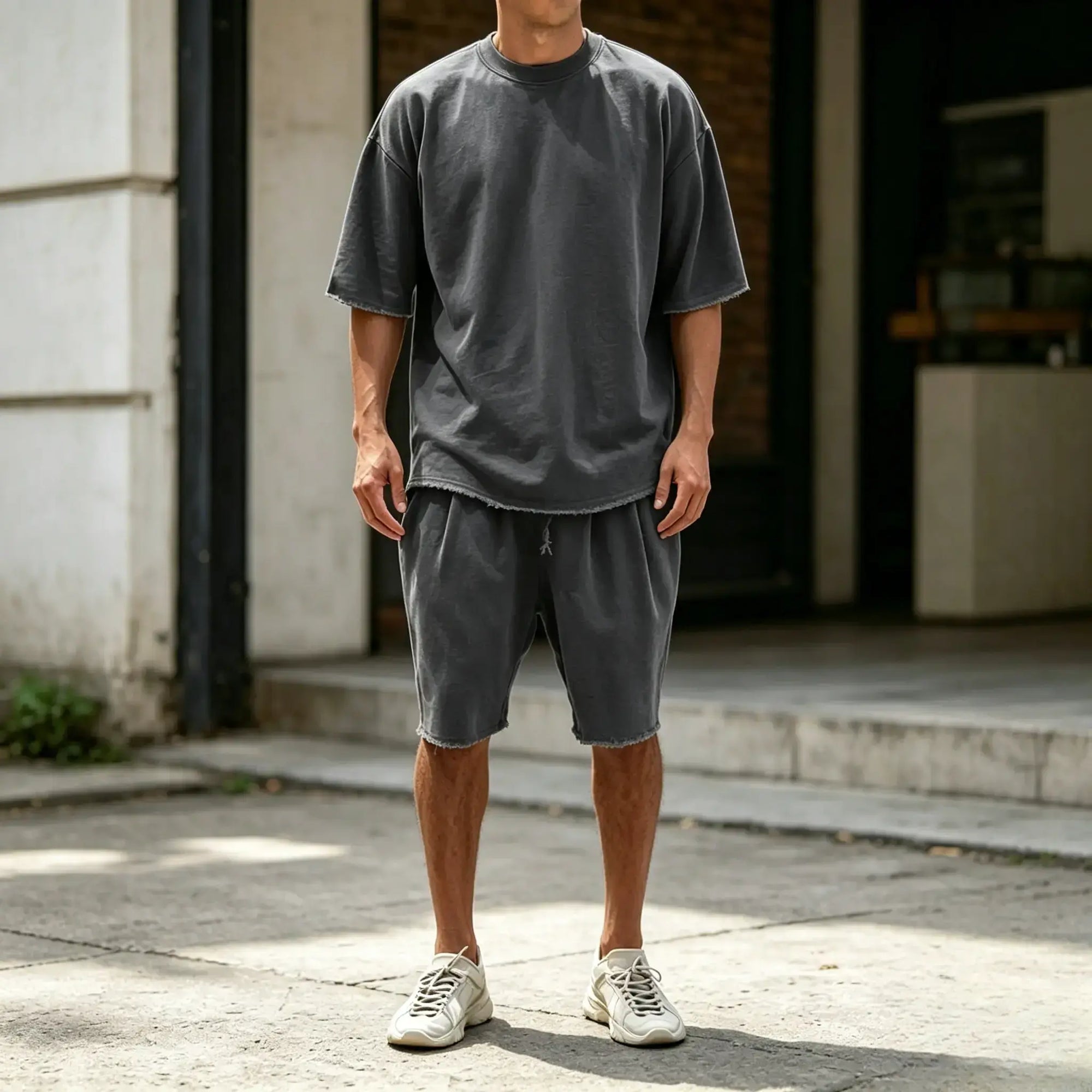Mivanity Casual Loose Fit Solid Sports Sets