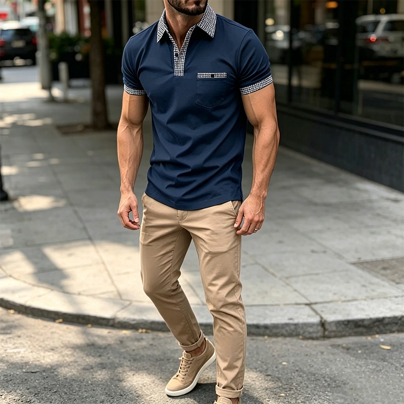 Mivanity Casual Plaid Collar Polo Shirts