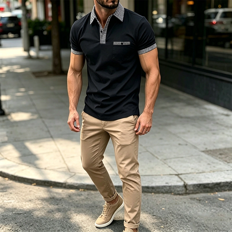Mivanity Casual Plaid Collar Polo Shirts