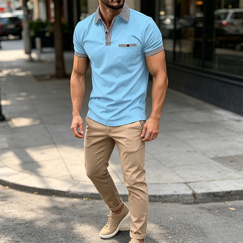 Mivanity Casual Plaid Collar Polo Shirts