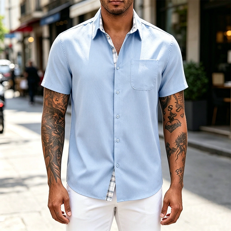 Mivanity Casual Plaid Splicing Shirts