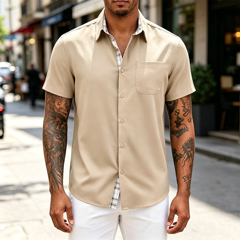 Mivanity Casual Plaid Splicing Shirts