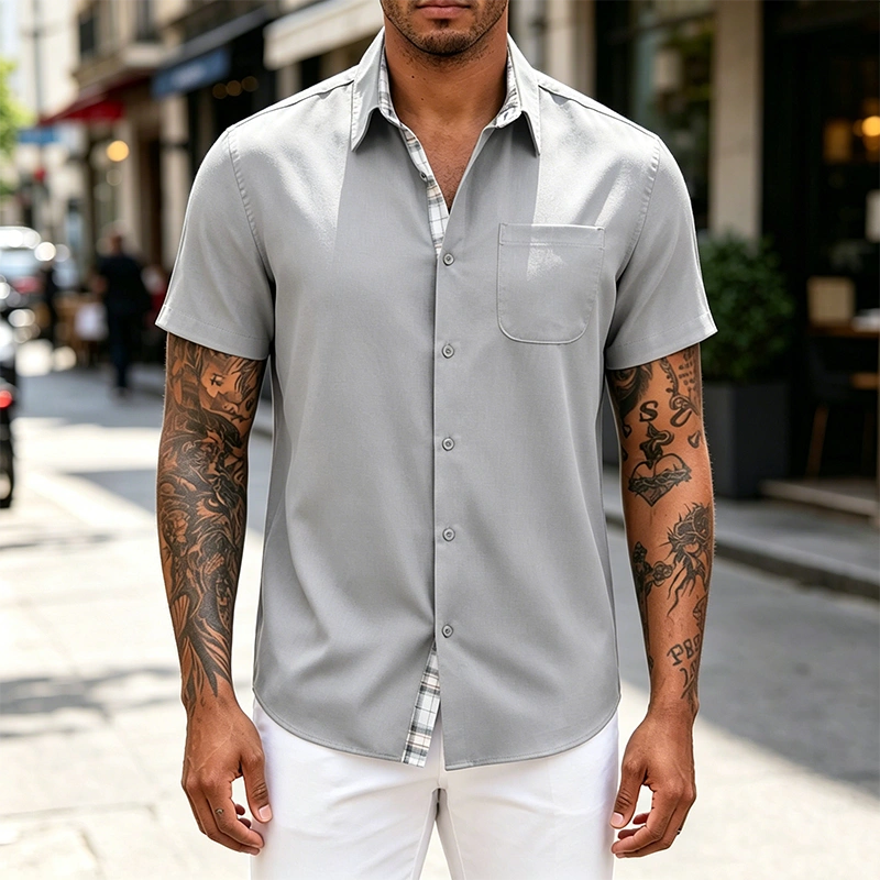 Mivanity Casual Plaid Splicing Shirts