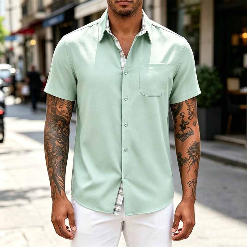Mivanity Casual Plaid Splicing Shirts