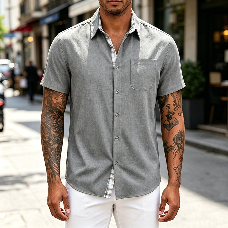 Mivanity Casual Plaid Splicing Shirts