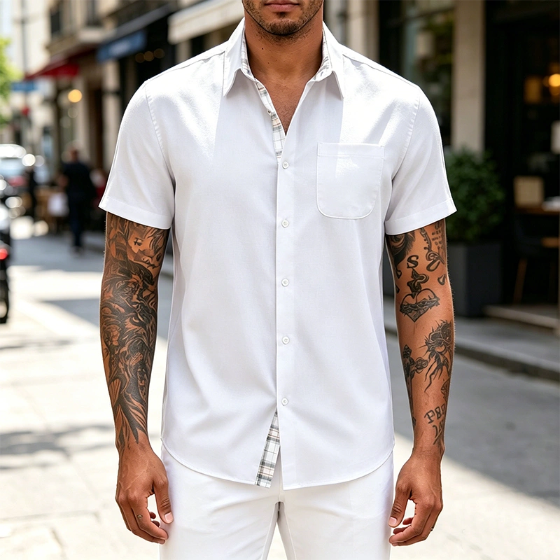 Mivanity Casual Plaid Splicing Shirts