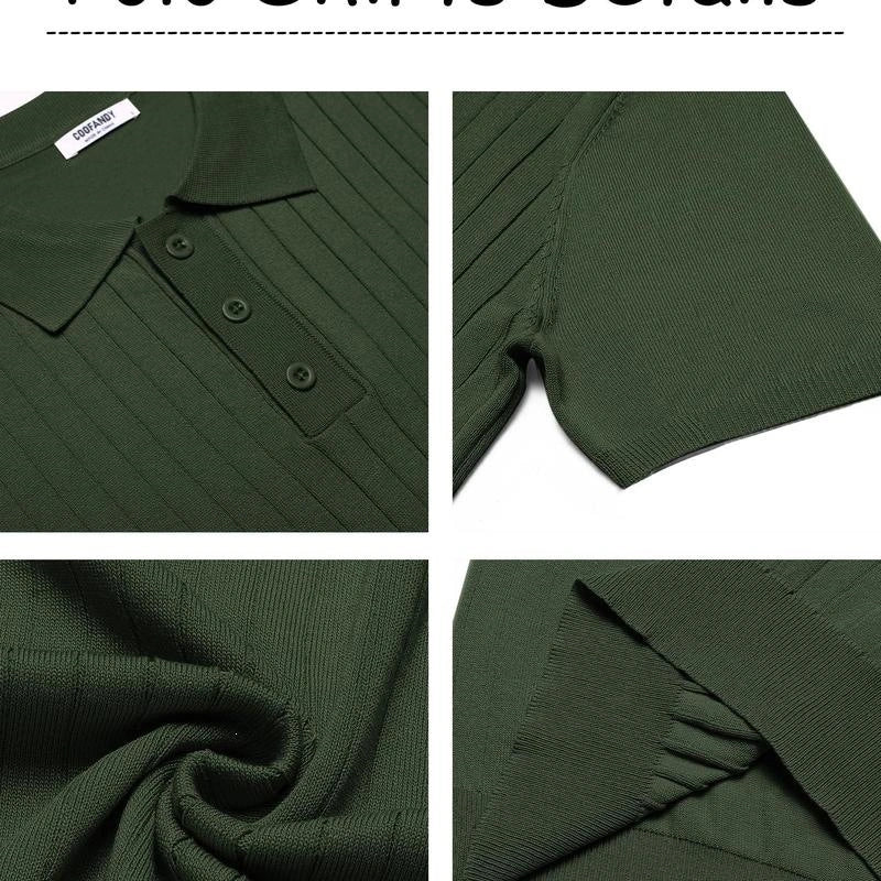 Mivanity Casual Ribbed Knitted Polo Shirts