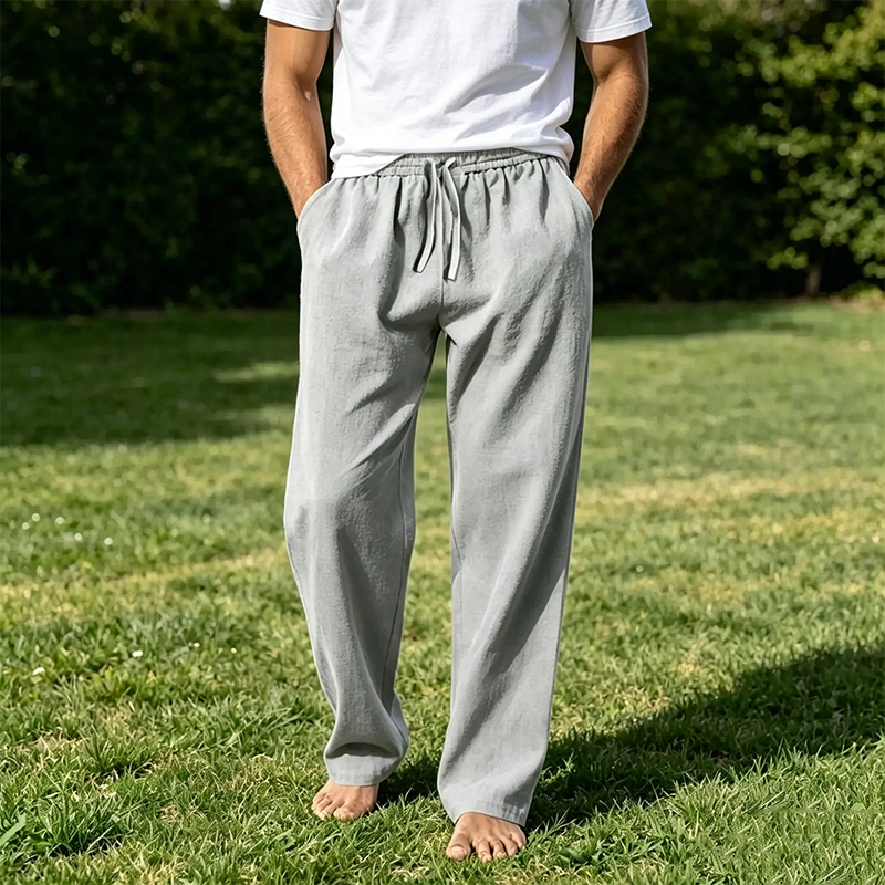 Mivanity Casual Straight-Leg Cotton Linen Pants