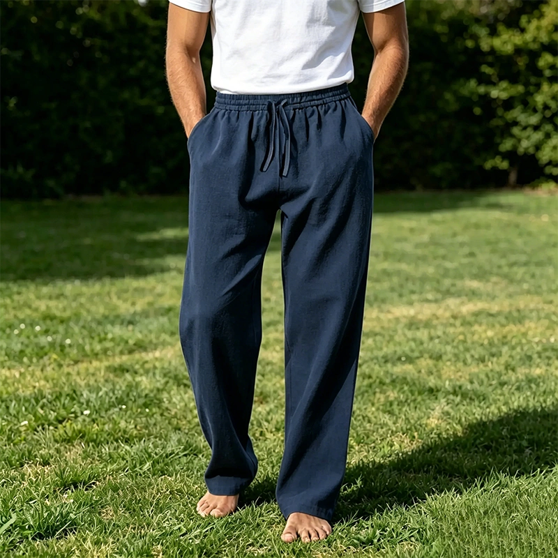 Mivanity Casual Straight-Leg Cotton Linen Pants