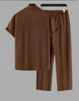 Mivanity Casual Striped Collared 2-Piece Sets