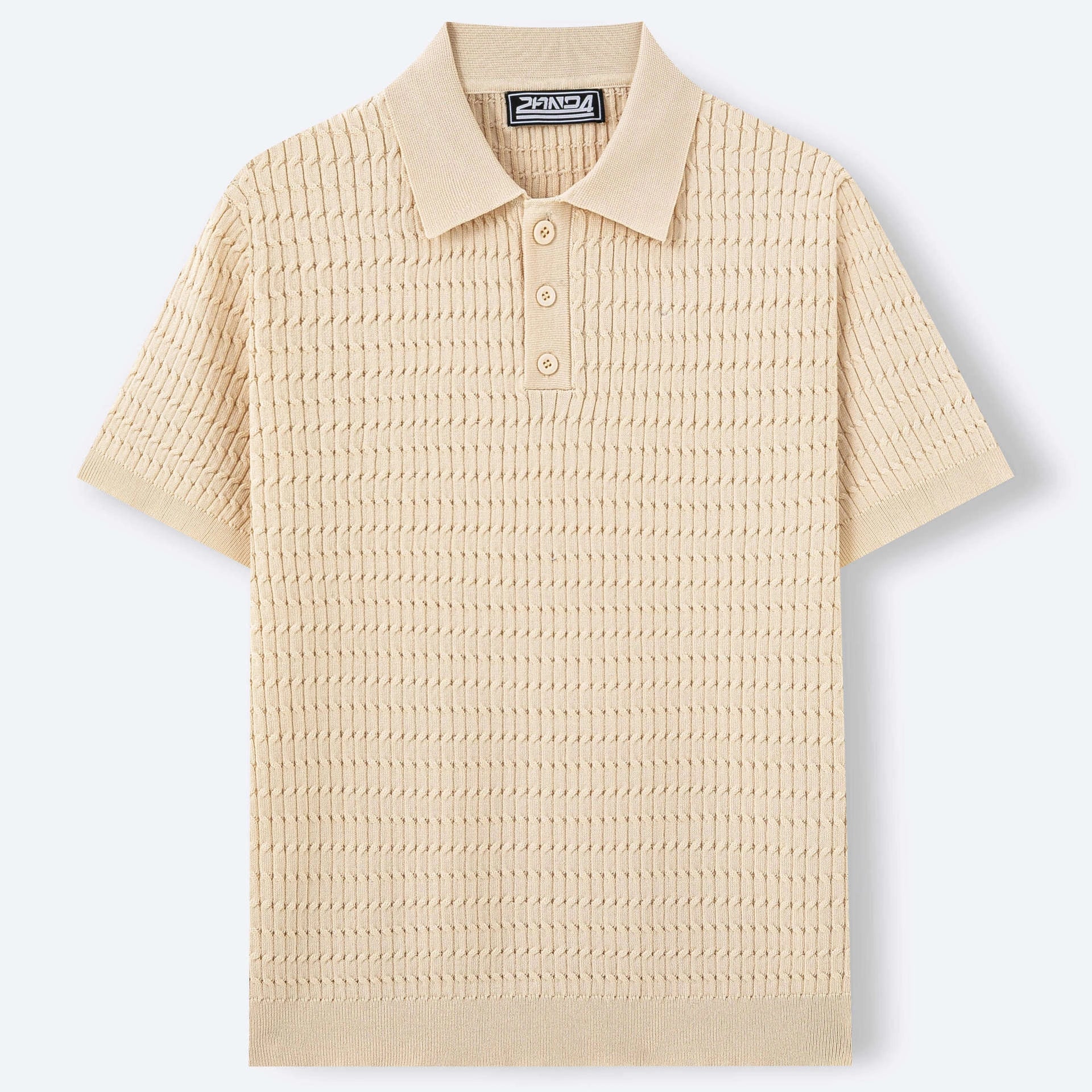 Mivanity Casual Textured Knit Polo Shirts