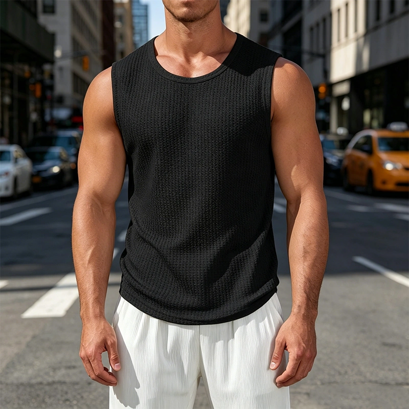 Mivanity Casual Waffle Knit Muscle Tank Top