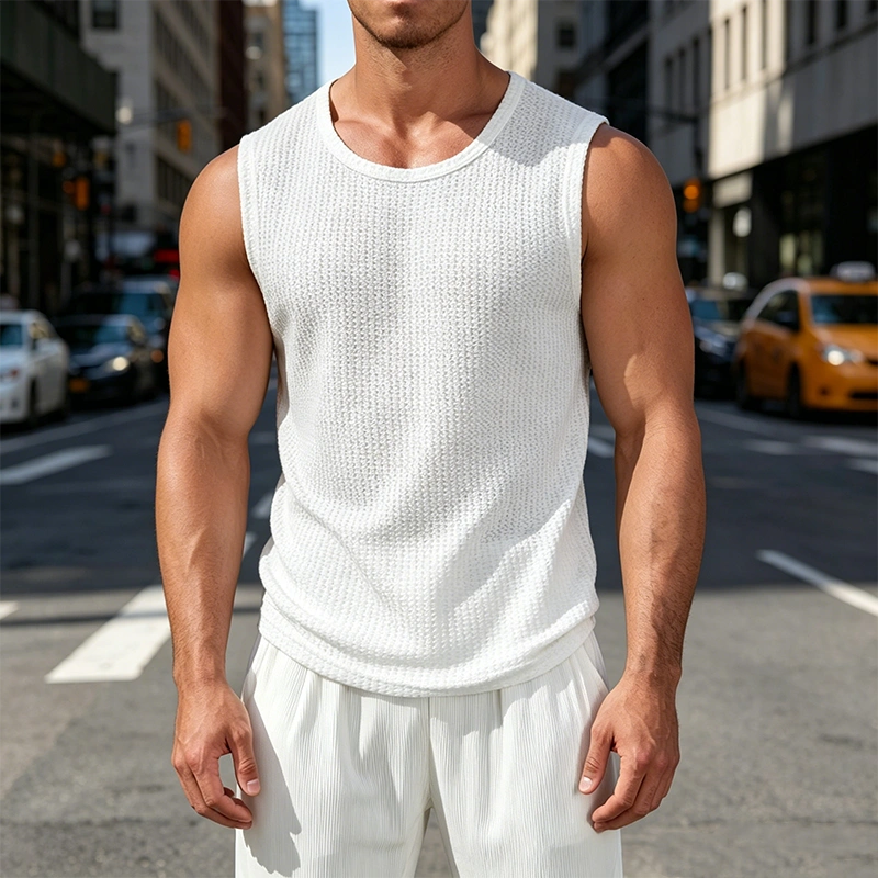 Mivanity Casual Waffle Knit Muscle Tank Top