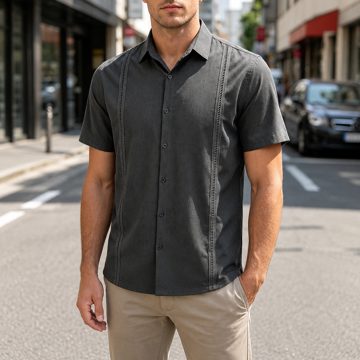 Mivanity Casual Wrinkle Free Stretch Shirts