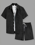 Mivanity Casual vacation 2-tone textured 2-piece sets