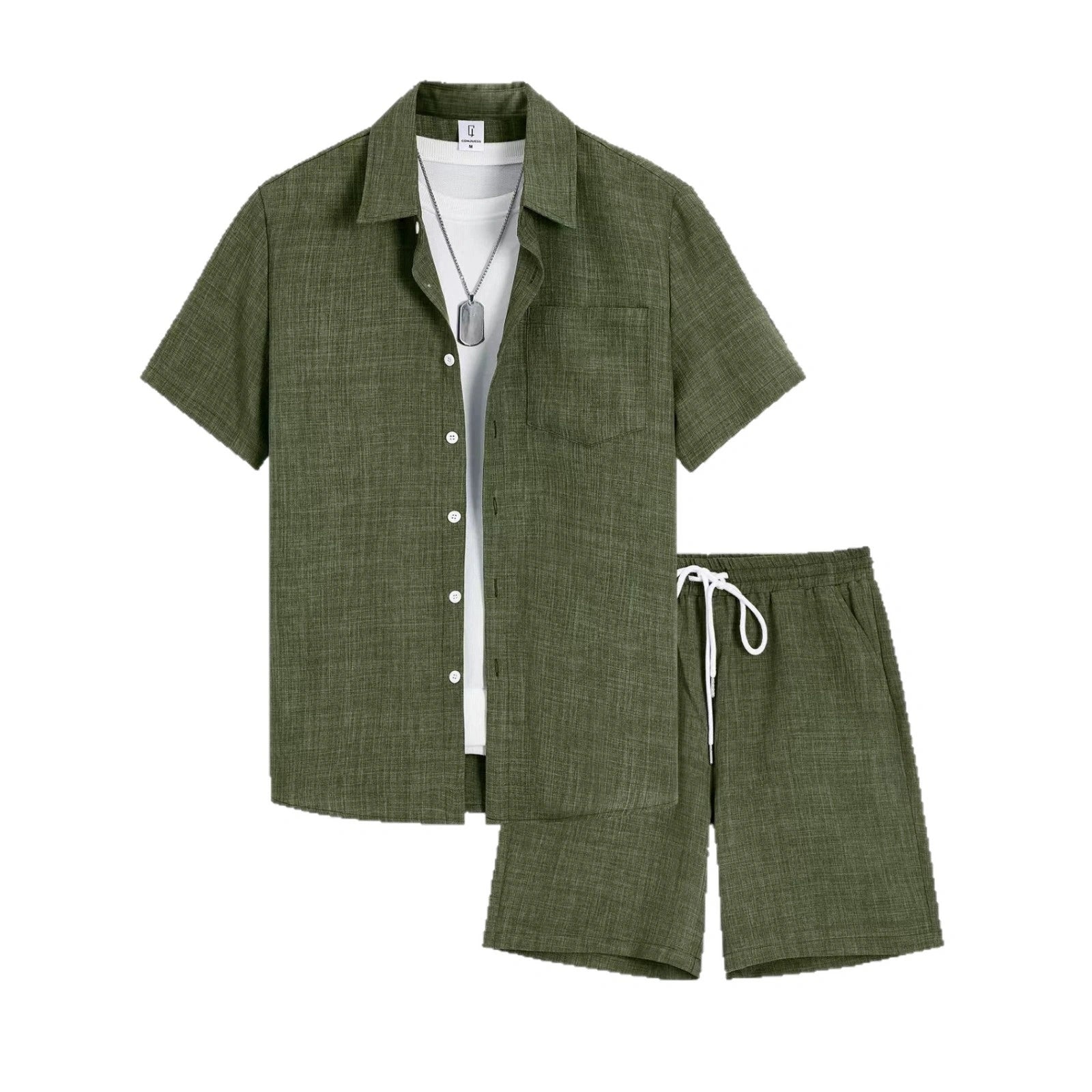 Mivanity Casual vacation 2-tone textured 2-piece sets