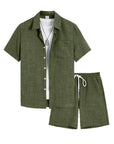 Mivanity Casual vacation 2-tone textured 2-piece sets