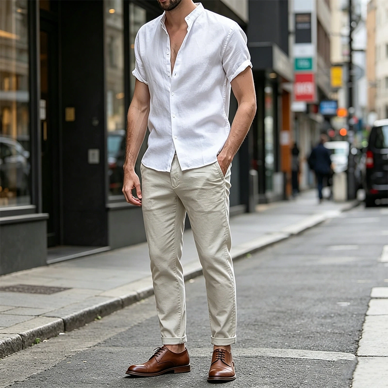 Mivanity Classic Casual Cotton and Linen Shirts
