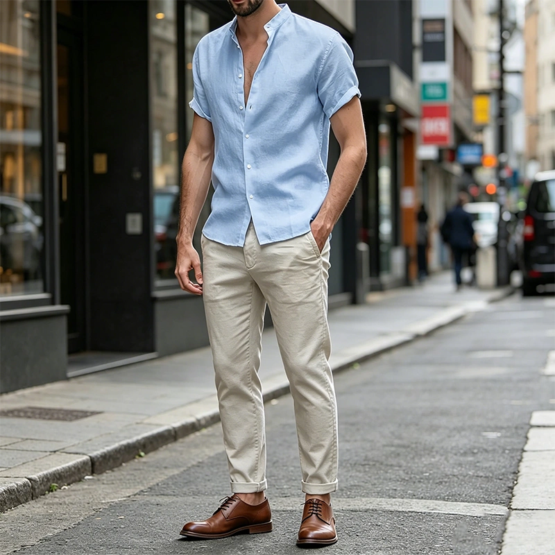 Mivanity Classic Casual Cotton and Linen Shirts