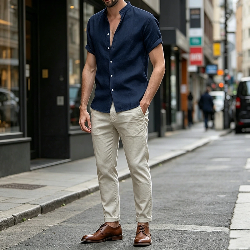 Mivanity Classic Casual Cotton and Linen Shirts