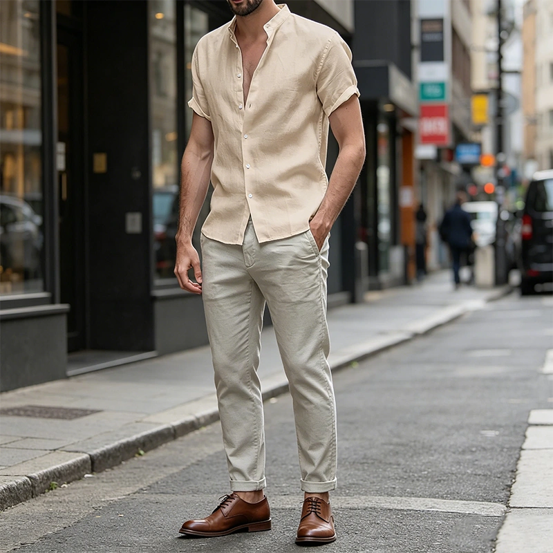 Mivanity Classic Casual Cotton and Linen Shirts