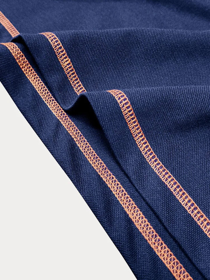 Mivanity Classic Soft Color Block Polo Shirts