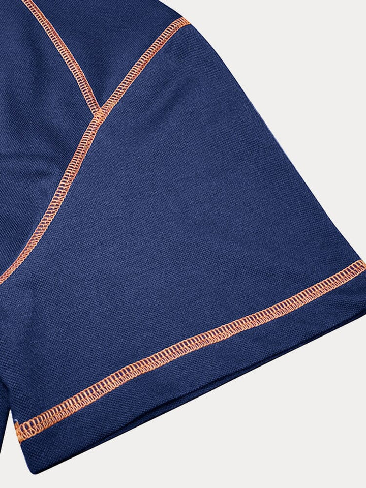 Mivanity Classic Soft Color Block Polo Shirts