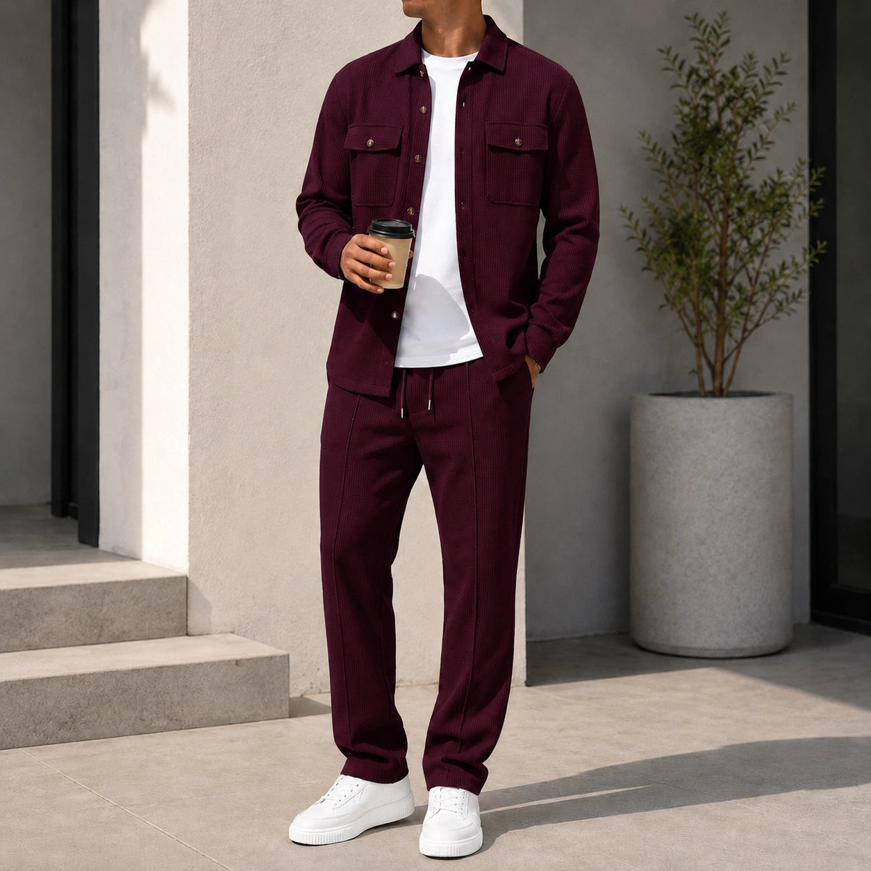Mivanity Classic Suede Jacket and Pants Sets