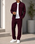 Mivanity Classic Suede Jacket and Pants Sets