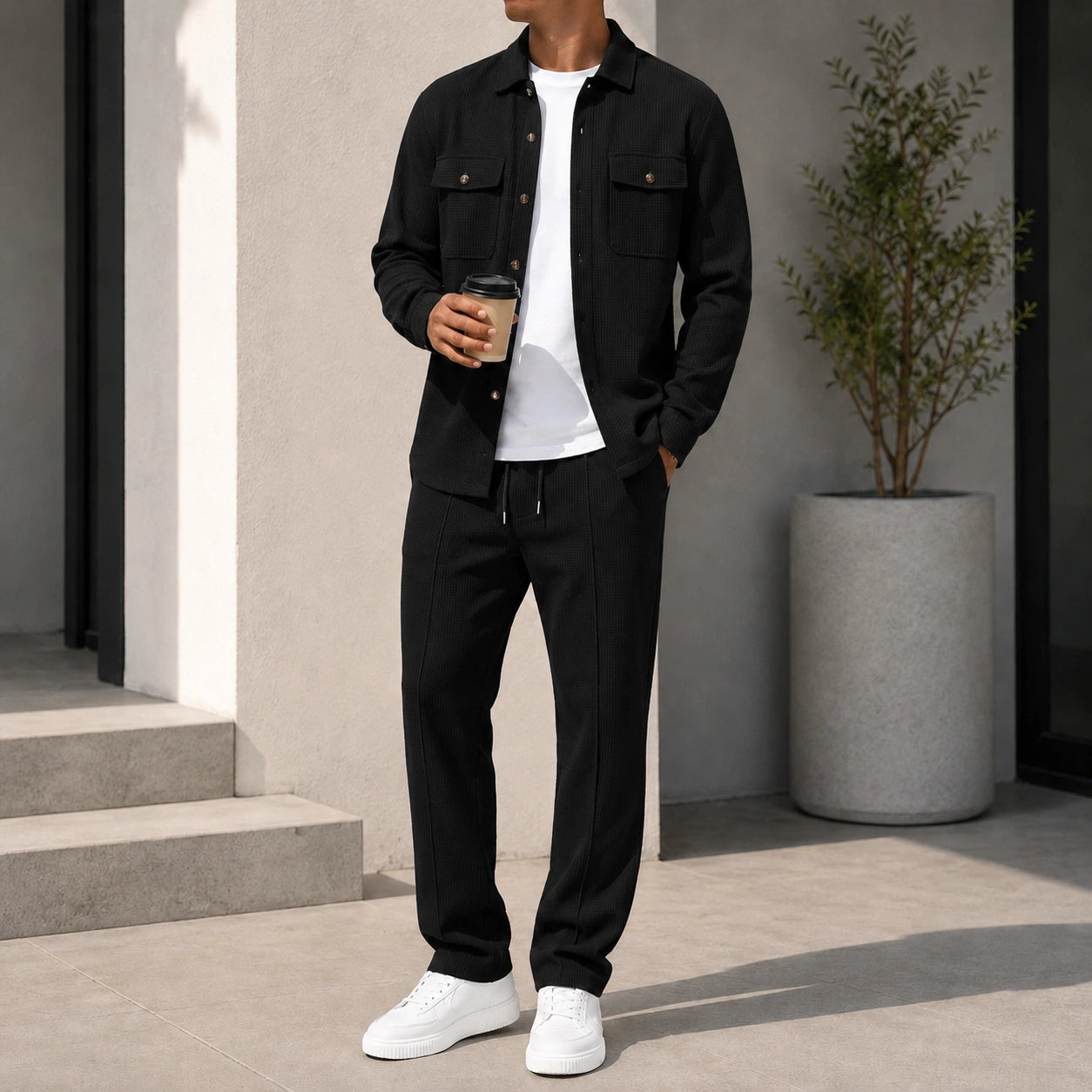 Mivanity Classic Suede Jacket and Pants Sets