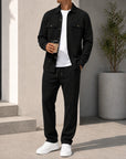 Mivanity Classic Suede Jacket and Pants Sets