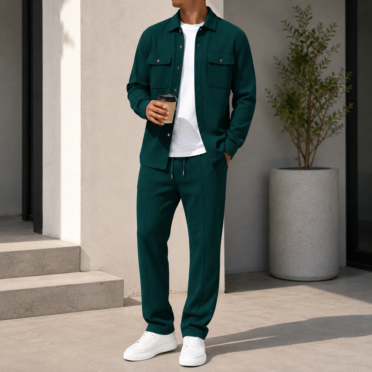 Mivanity Classic Suede Jacket and Pants Sets