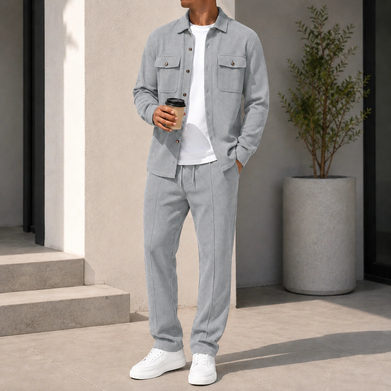 Mivanity Classic Suede Jacket and Pants Sets
