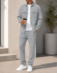 Mivanity Classic Suede Jacket and Pants Sets